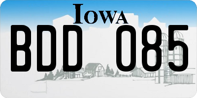 IA license plate BDD085