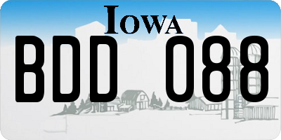 IA license plate BDD088