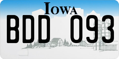 IA license plate BDD093