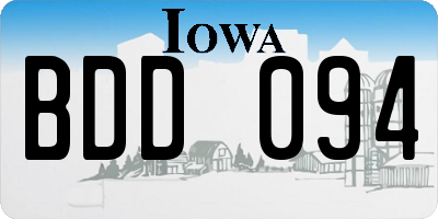 IA license plate BDD094