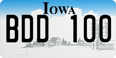 IA license plate BDD100