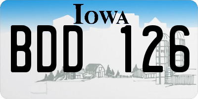 IA license plate BDD126