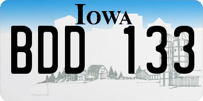 IA license plate BDD133