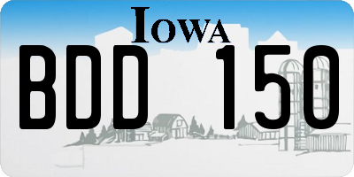 IA license plate BDD150