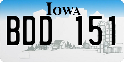 IA license plate BDD151