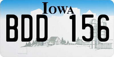 IA license plate BDD156