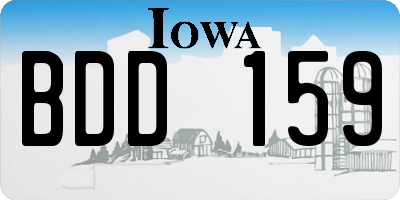 IA license plate BDD159