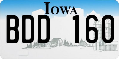 IA license plate BDD160