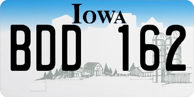 IA license plate BDD162