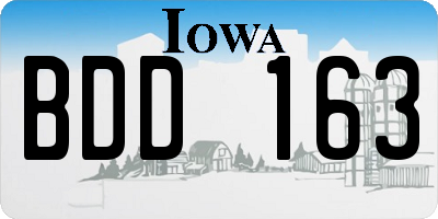 IA license plate BDD163