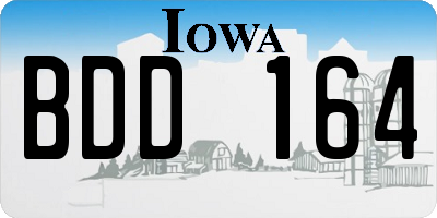 IA license plate BDD164