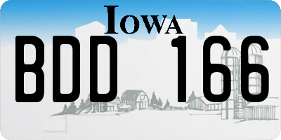 IA license plate BDD166