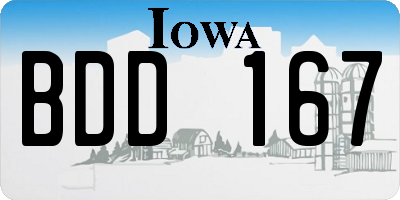 IA license plate BDD167