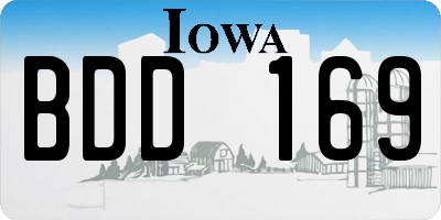 IA license plate BDD169