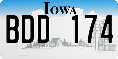 IA license plate BDD174