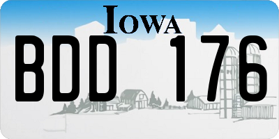 IA license plate BDD176