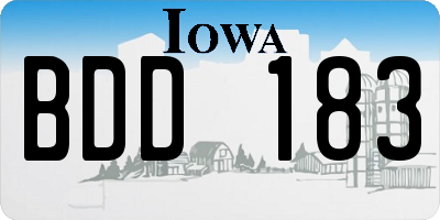 IA license plate BDD183