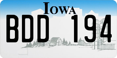 IA license plate BDD194