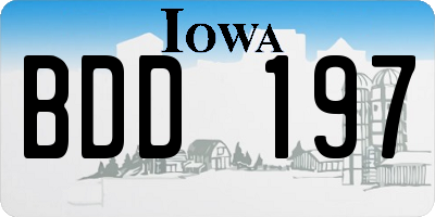 IA license plate BDD197