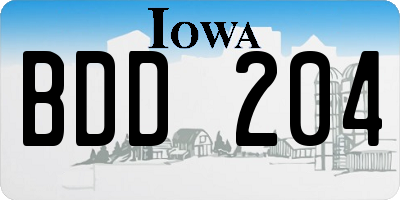 IA license plate BDD204