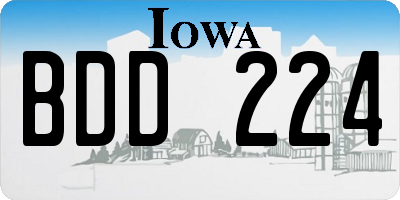 IA license plate BDD224