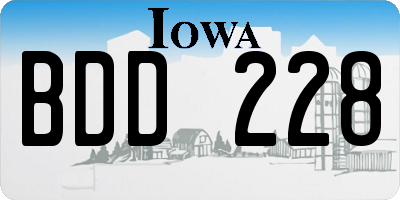 IA license plate BDD228
