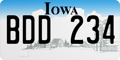 IA license plate BDD234