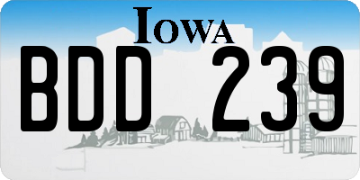 IA license plate BDD239