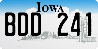 IA license plate BDD241