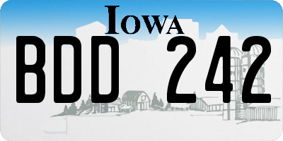 IA license plate BDD242