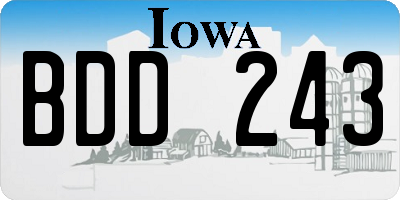 IA license plate BDD243