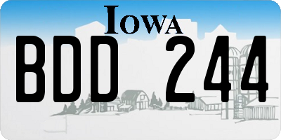 IA license plate BDD244