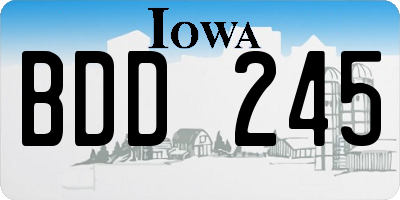 IA license plate BDD245