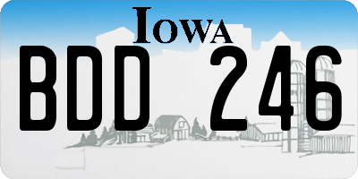 IA license plate BDD246