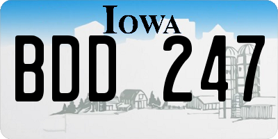 IA license plate BDD247