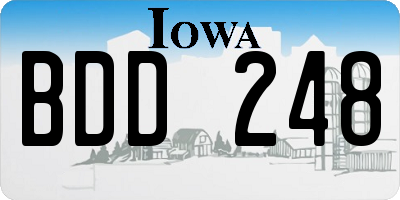 IA license plate BDD248