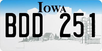 IA license plate BDD251