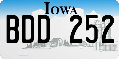 IA license plate BDD252