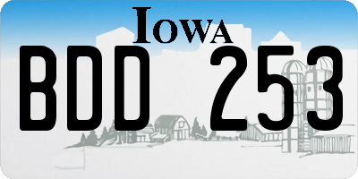 IA license plate BDD253