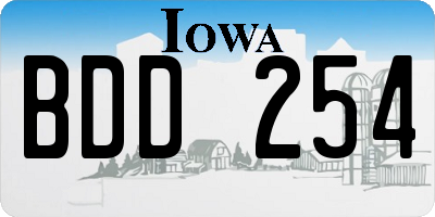 IA license plate BDD254