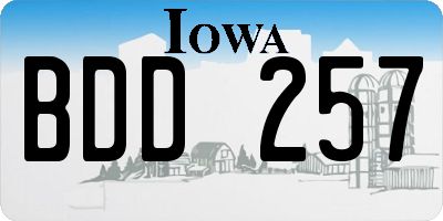 IA license plate BDD257