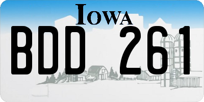 IA license plate BDD261