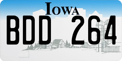 IA license plate BDD264