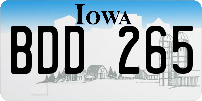 IA license plate BDD265