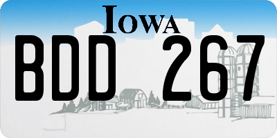 IA license plate BDD267
