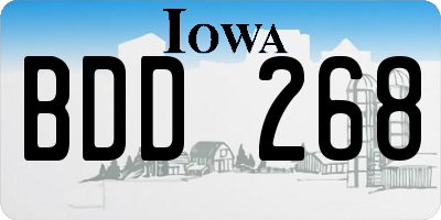 IA license plate BDD268