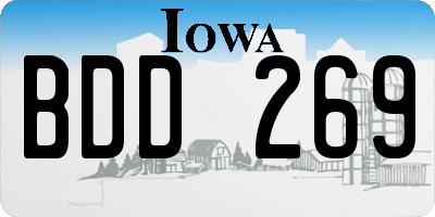 IA license plate BDD269