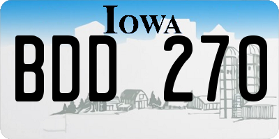 IA license plate BDD270