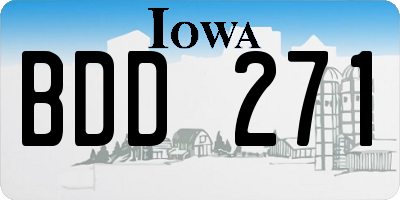 IA license plate BDD271