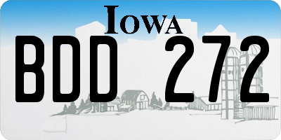 IA license plate BDD272